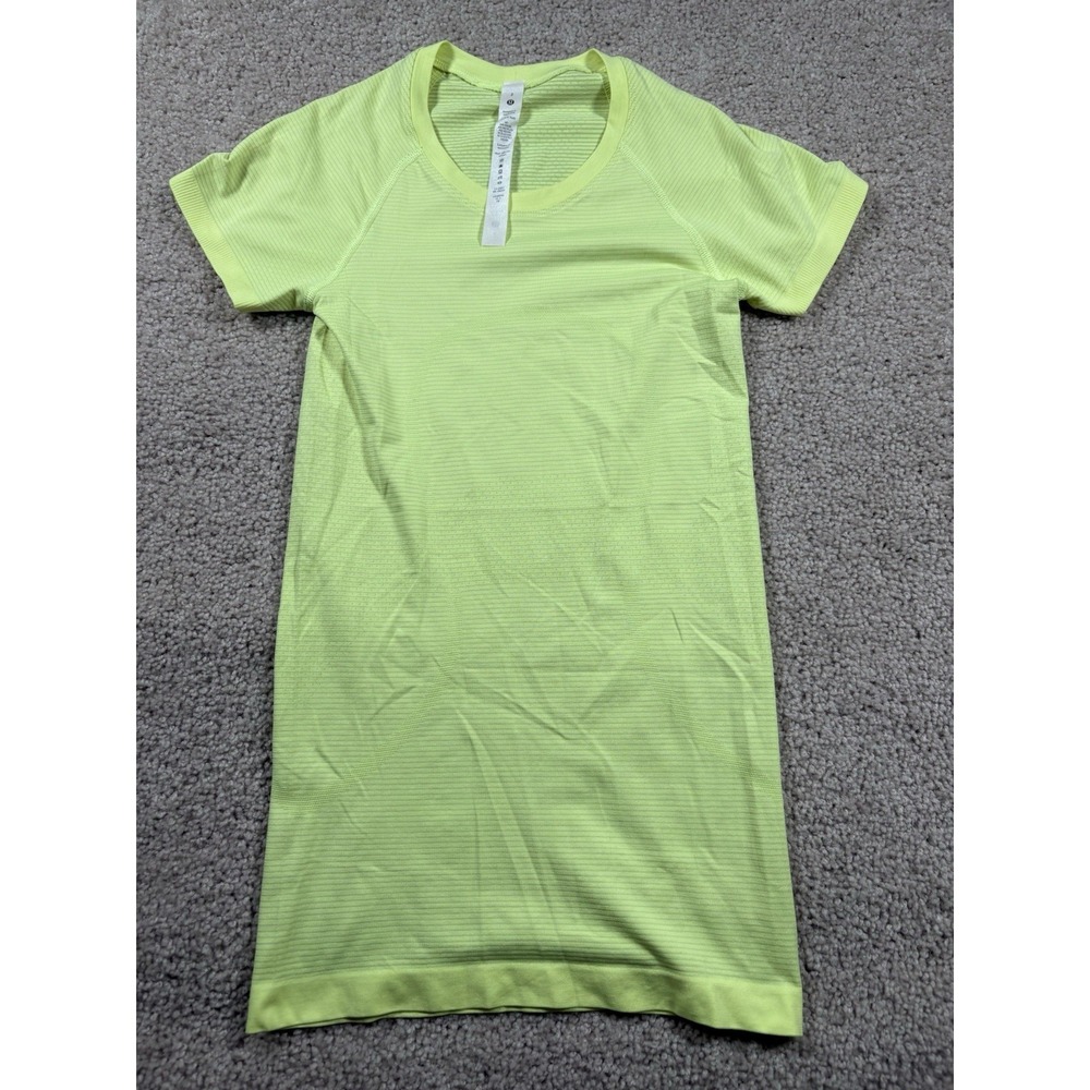 Lululemon Swiftly Tech Short Sleeve 2.0 Crew Athletic Top Neon Yellow Size 2
